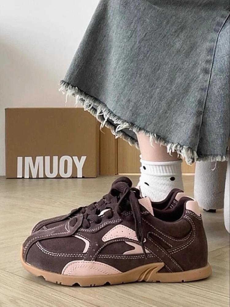 [Weird Aestheticism] Thick-soled inner height-increasing leather women's 2025 summer and autumn new Forrest Gump sports and leisure moral training bo
