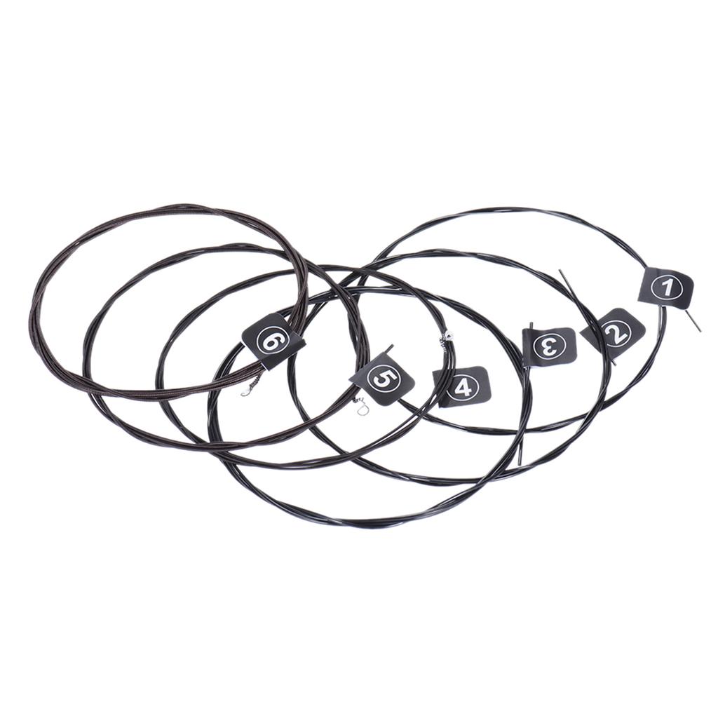 Orphee NX35 C Nylon Klassische Gitarrensaiten 6 Stück Vollständiger Satz Ersatz (.028 .045) Nylonkern Farbig Stahlplattiert Hart