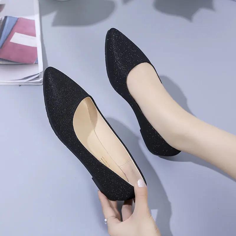 Fashion Wedding Bride Shoe Slip-on Women's Flat Shoes Pointed Toe Elegant Dress Beau Today Chic Point Comfortable Young Ladies Footwear