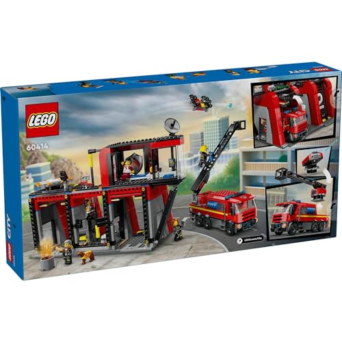 LEGO City Fire Station and Fire Engine Toy Block Educational Girls 6 7 8 9 Vehicle Car Mini Car 60414