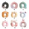 Soft Velvet U Shape Neck Pillow With Optional Animal Designs Memory Foam Cushion For Children Traveling