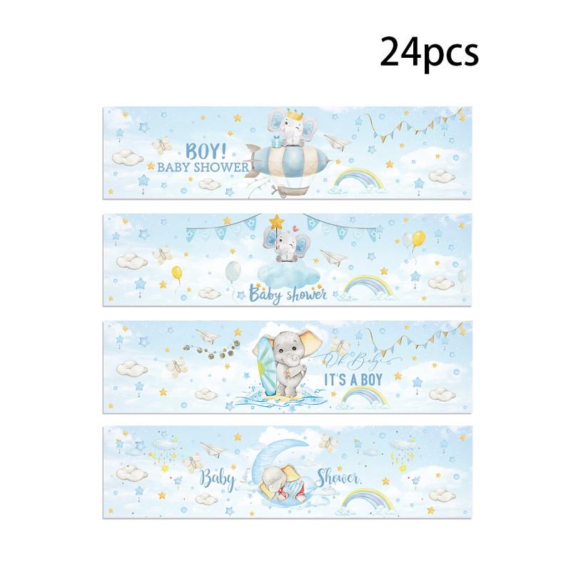 

Мультяшный слон милый узор вечеринка рабочий стол украшение наклейка для бутылки с водой синий