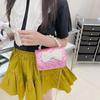 Mini Bow Crossbody Bag PU Leather Children Coin Purse Simple Pearl Handbag  Women