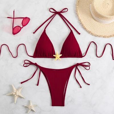 Nuovo Costume da Bagno Push Up da Donna Set Bikini 2 Pezzi Stella Marina Sexy Scollo a Triangolo Fasciatura Beachwear Costumi da Bagno per Spiaggia Piscina