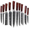 Damascus Pattern Red Branch Household 5-inch Multi-purpose Knife Fruit Knife Fish Bone Pattern Paring Knife