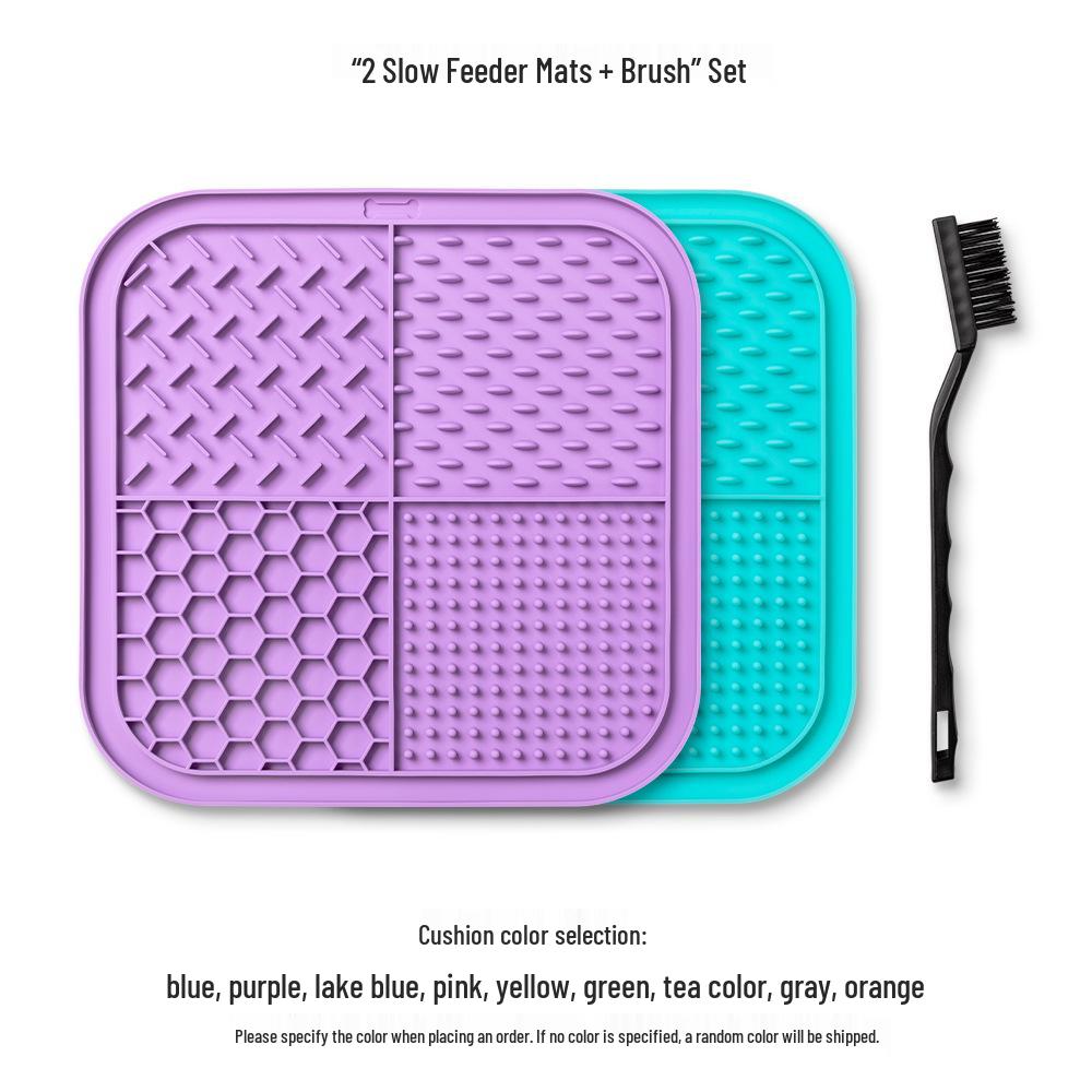 

Силиконовый коврик для вылизывания и медленного кормления для домашних животных с большими присосками - Нескользящая конструкция для кошек и собак.