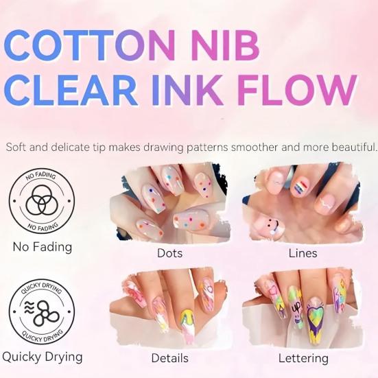 6 ks 3v1 lak na nehty v tužce Rychleschnoucí Bez UV Akrylová barva Tužka na nehty Vodotěsná Přenosná Cestovní Domácí Salon DIY Ženy Tužka na nehtové umění