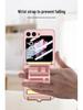Ultra-thin Samsung Flip6 Case with Integrated Wrist Strap & Protective Folding Cover