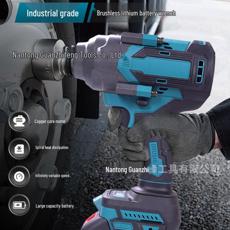 Brushless 1300N High Torque Lithium Impact Wrench for Auto Repair – Power Tool Set