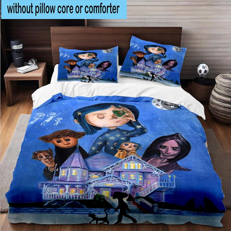 3PCS Moonlit Mystery Cora-line 3pcs Bedding,Including 3PCS Duvet Cover And 2pcs Pillowcases Perfect for Christmas,Ideal for Bedroom, Dormitory