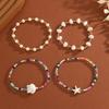 Bohemian Bracelet Set Jewelry Starfish Shell Seaside Colored Rice Bead Pearl Bracelet
