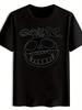 Black Graphic T-shirt with Gorillaz & Skull Design - Soft Polyester Crew Neck Tee for Summer