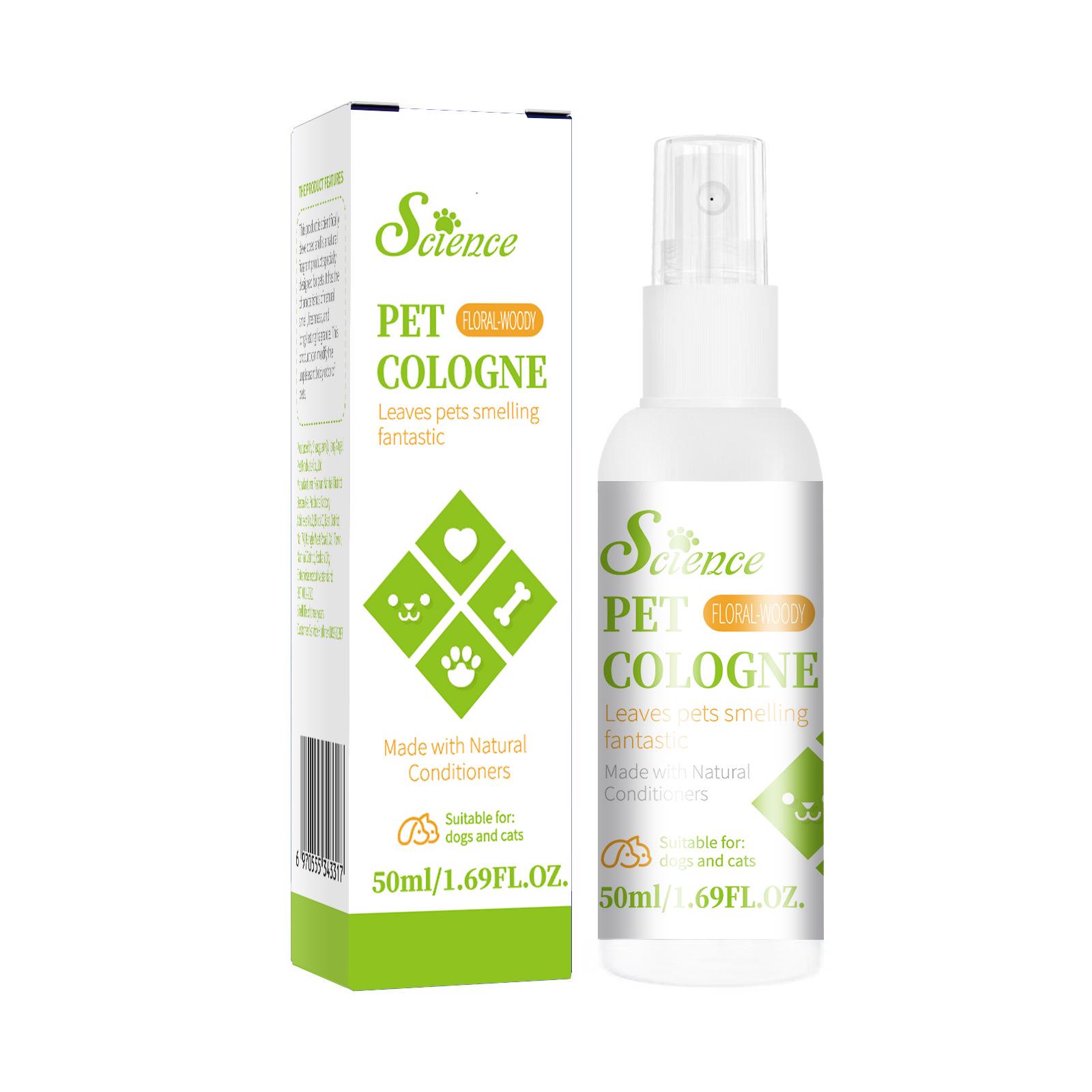 

Pet Cologne for Cats & Dogs: 50ml Deodorizing, Long-Lasting Scent Spray for Odor Removal.