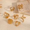 Style Geometric Stainless Steel Ring With 18k Gold Plating For Women And Men