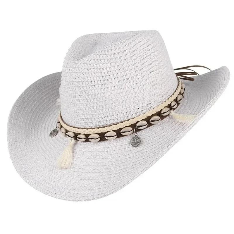Fashion Summer Straw Hat Women Beach Lady Sun Caps Panama Hat Cowboy Straw Cap UV Protection Sonskerm Hoede Adjustable Hat