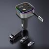 High Power Car Charger PD65W Retractable USB C Cable with 18W USB A /Type C Port Voltages Display Intelligent Protections