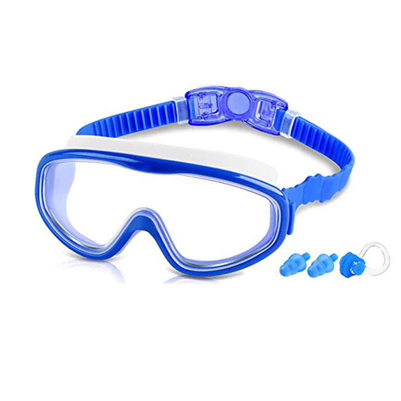 Children's Silicone Large Frame Fashionable Waterproof Anti-Fog High-Definition Swimming Goggles for Boys and Girls, Full Vision Protective Eyewear
