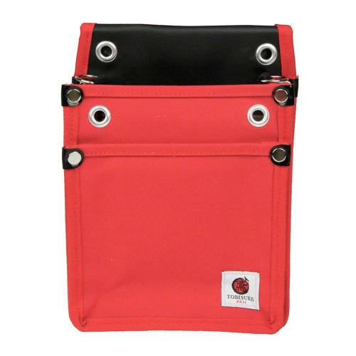 SK11 Canvas Tobi Pouch, 2-Tier, Red, TSH-2D-RD, Slim, Accordion-Resistant, Reinforced Bottom, with Inner Pocket