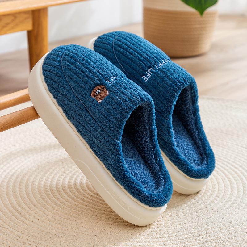 Cotton Slippers New Bag Head Plush Warm Soft Bottom Indoor Non-slip and Non-smelly Foot Cotton Mop