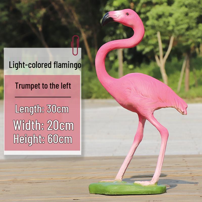 Fiberglass Flamingo Sculpture for Garden and Pond Decorations