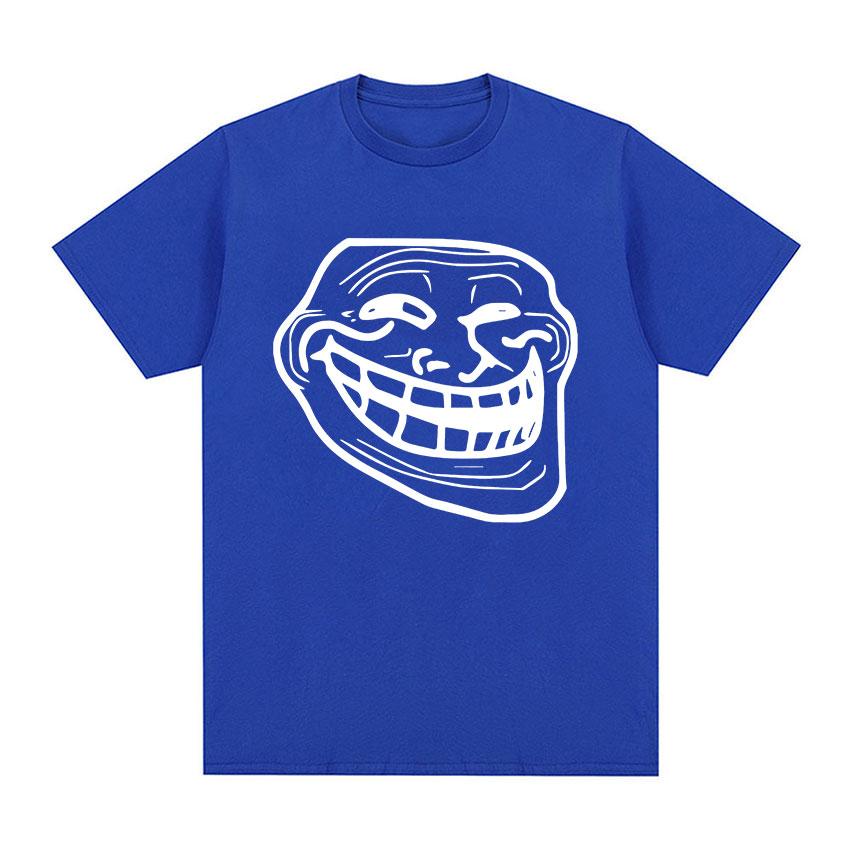 2025 Verão Troll Face Memes Homem Zangado Problema Meme Engraçado Masculino Feminino Moda Retro Harajuku 100% Algodão Puro Camiseta Estampada