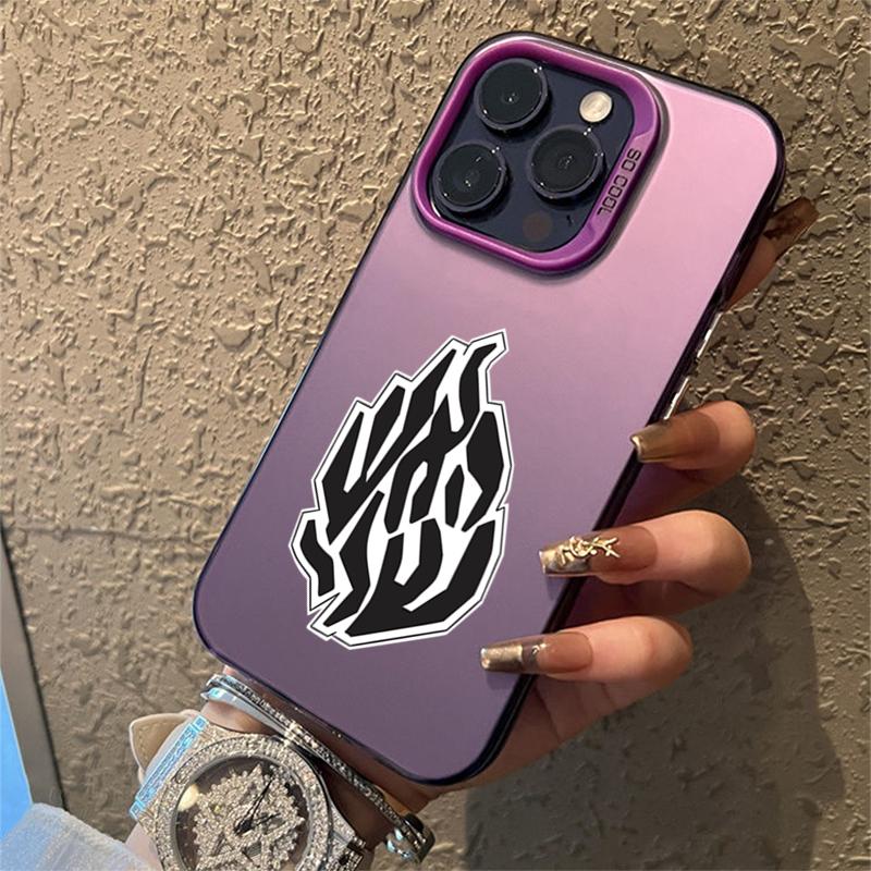 Fashion Black Flame Electroplate Silver IMD Phone Case For iPhone 11 12 13 14 15 16 Pro Max 7 8 Plus X XS Shockproof Back Cover