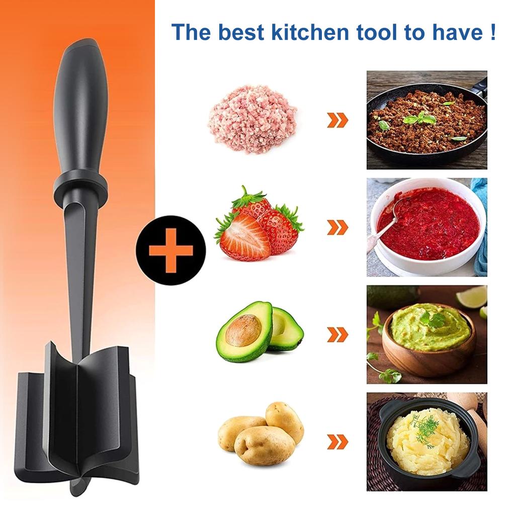 Kitchen Meat Chopper Ground Beef Masher Utensil Heat Resistant Non-Stick Hamburger Choppe Potato Masher Tool Kitchen Gadgets