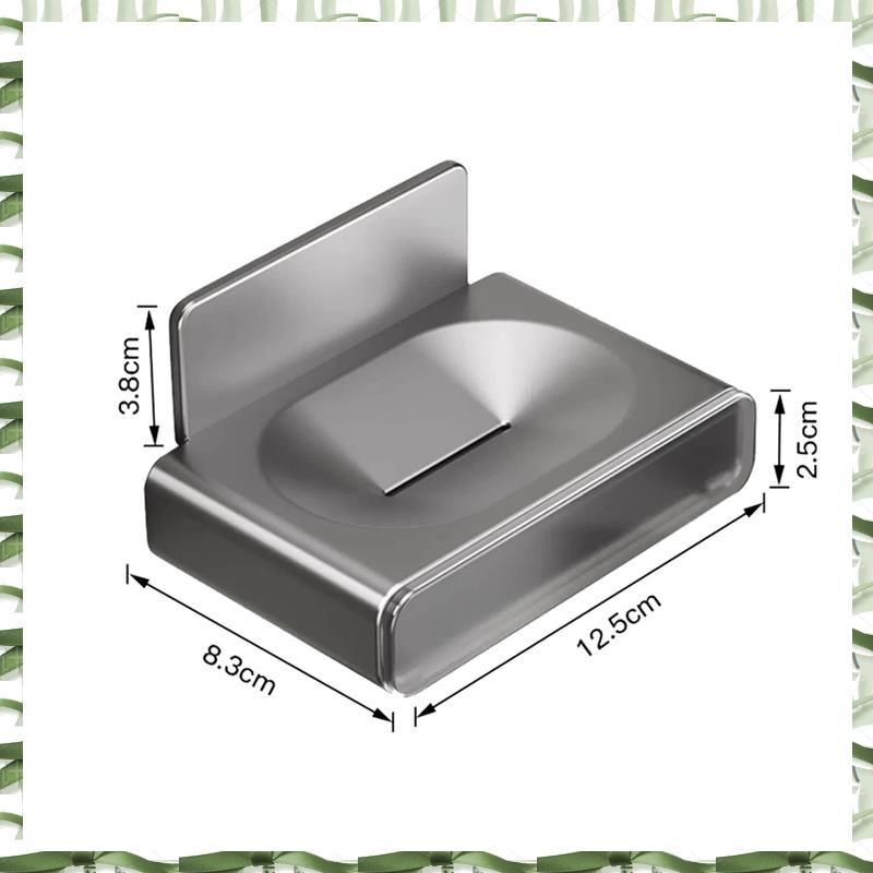 Wandmontierter Seifenhalter aus Aluminium für den Weltraum, Aufbewahrungsregal, Seifenschale, Abtropfbox, Badezimmer-Organizer, Bohren nicht erforderlich, 2 Stück