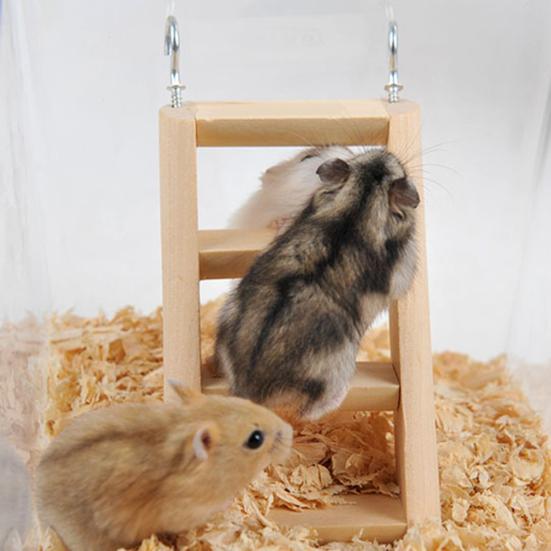Wooden Climbing Ladder Hamster Guinea Pig Mouse Playing Toy Pet Cage Ornament