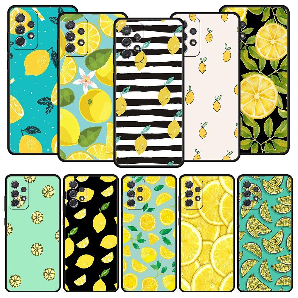 Phone Case For Samsung Galaxy A13 A51 A71 A41 A31 A21S A11 A01 A03S A12 A32 A52 A22 A23 A33 A53 A73 5G Cover Mediterranean Lemon