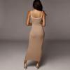 Sexy Skinny Slim Knit Long Dress Spaghetti Strap  Backless Sleeveless Maxi Women Partywear Clubwear Lady Bodycon Elegant Pullover Camisole