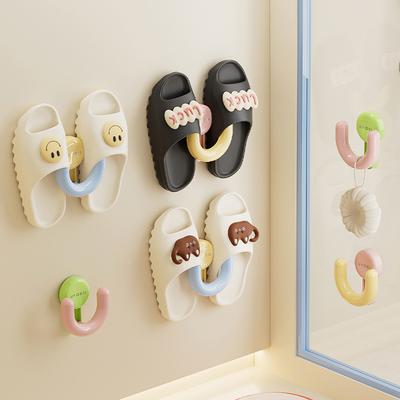 Dopamin-Stil Saugnapf Pantoffelhalter Ohne Bohren Badezimmer Wandmontage mit Ablauf Multi-Szenen-Lagerung Eingang Saugnapf Klebehaken