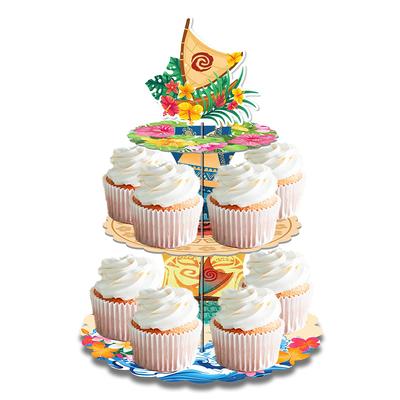 3 Katlı Moana Yelken Macerası Temalı Parti Pastası Standı, Çocuk Doğum Günü Tatlısı ve Cupcake Rafı, Bebek Partisi Pastası Tepsisi Dekorasyonu