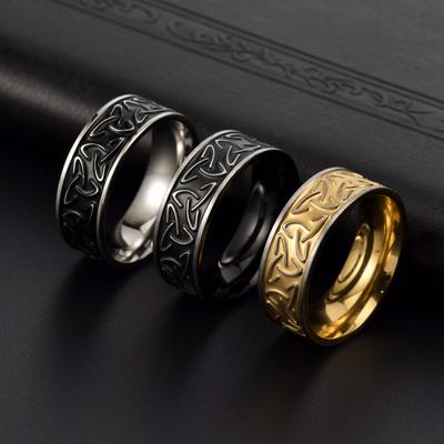 Accessories Nordic Style Viking Text Triangle Knot Ring Fashion Trendy Men's Retro Ring