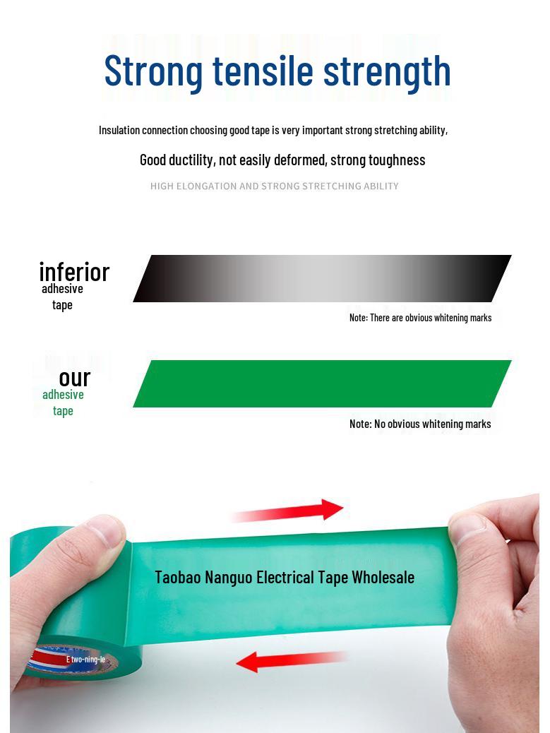 Black PVC Electrical Tape, 5cm Extra Wide, Flame Retardant, Super Sticky, High Temp Resistant, Waterproof Insulating Tape Green Super Sticky 5cm/21m
