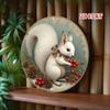 Metal Wall Decor Country Style Round Sign Festival Theme Easy Hang Restaurant Art