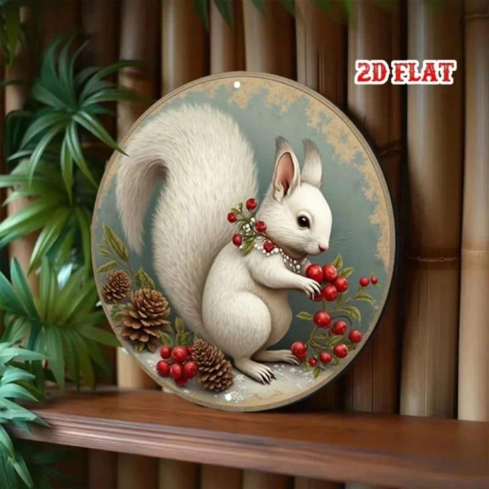 Metal Wall Decor Country Style Round Sign Festival Theme Easy Hang Restaurant Art