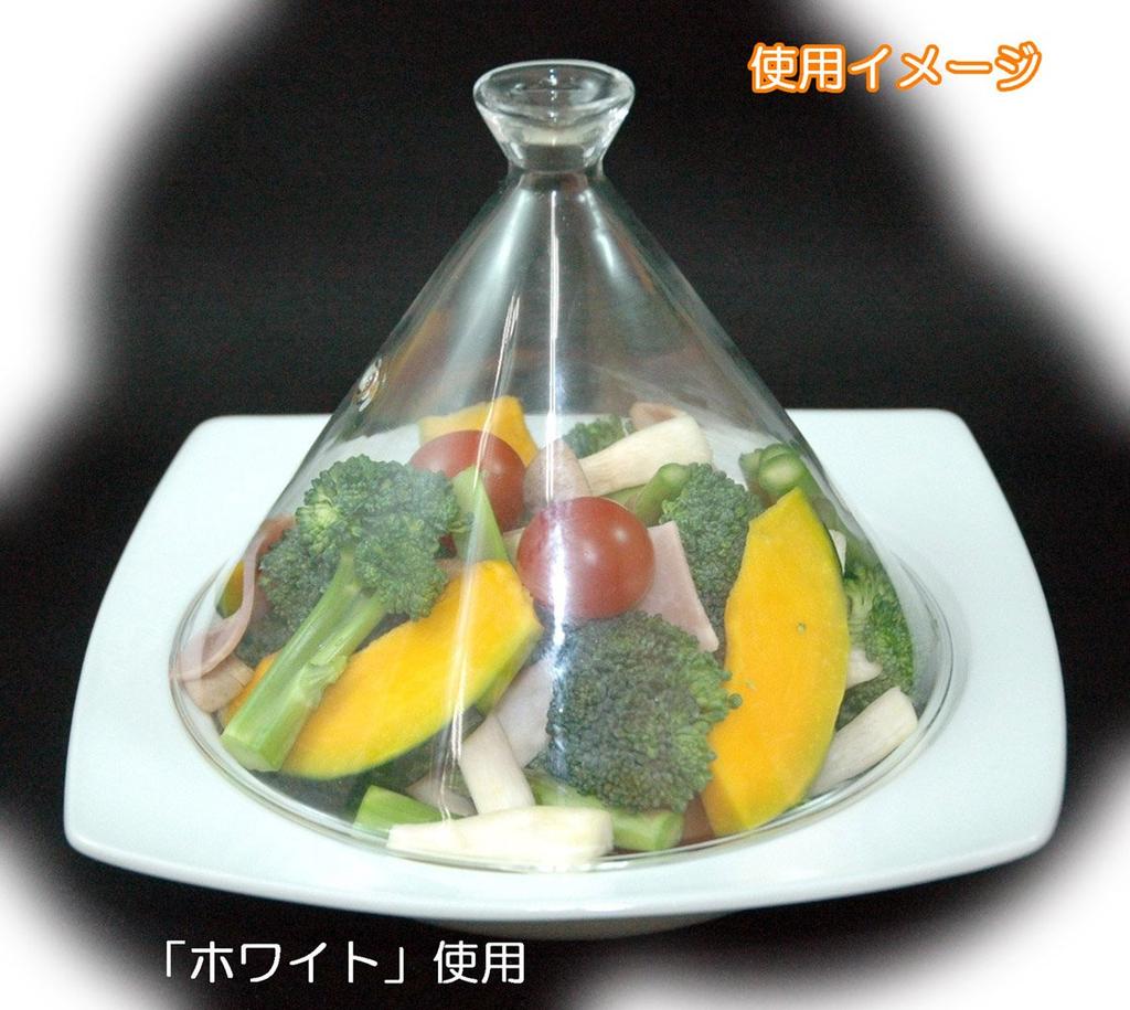 Dream Tagine Pot (Square) 20cm with Glass Lid, White Rabbit Design, Microwave-Only, ID-21-23