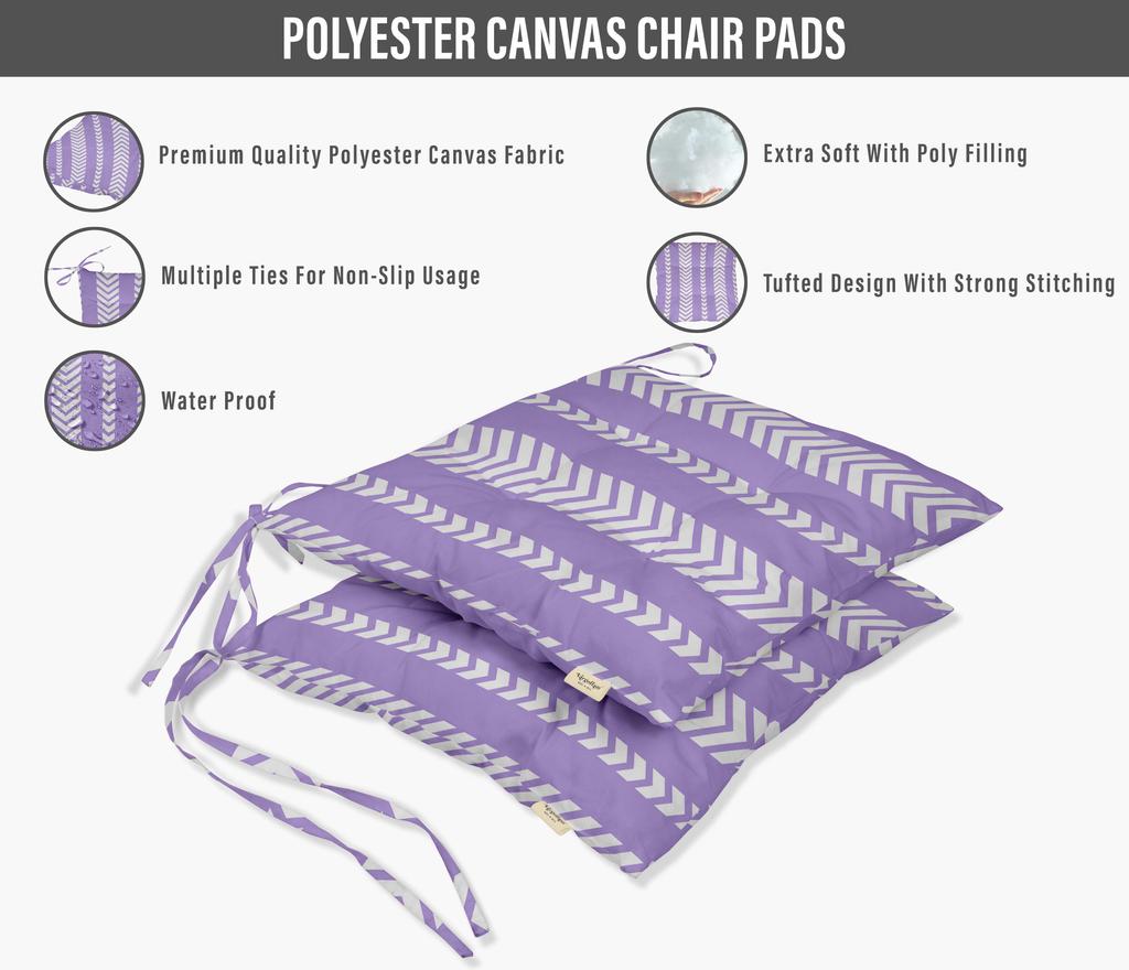 Vargottam Indoor Outdoor Tufted Printed Square Seat Patio Cushion Set Of 2 Water Resistant Patio Furniture Seat Cushion 19,inches, Purple |