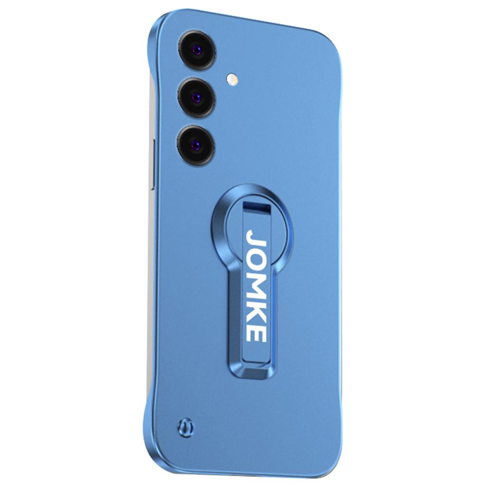 

For Samsung Galaxy S25 Case Hard PC Frameless Baking Paint Kickstand Phone Cover Blue