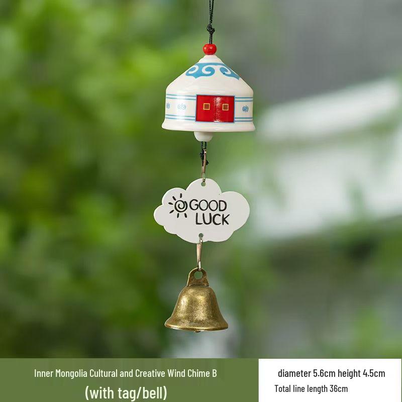 Yurt Ceramic Wind Chime Pendant - Balcony & Living Room Decoration