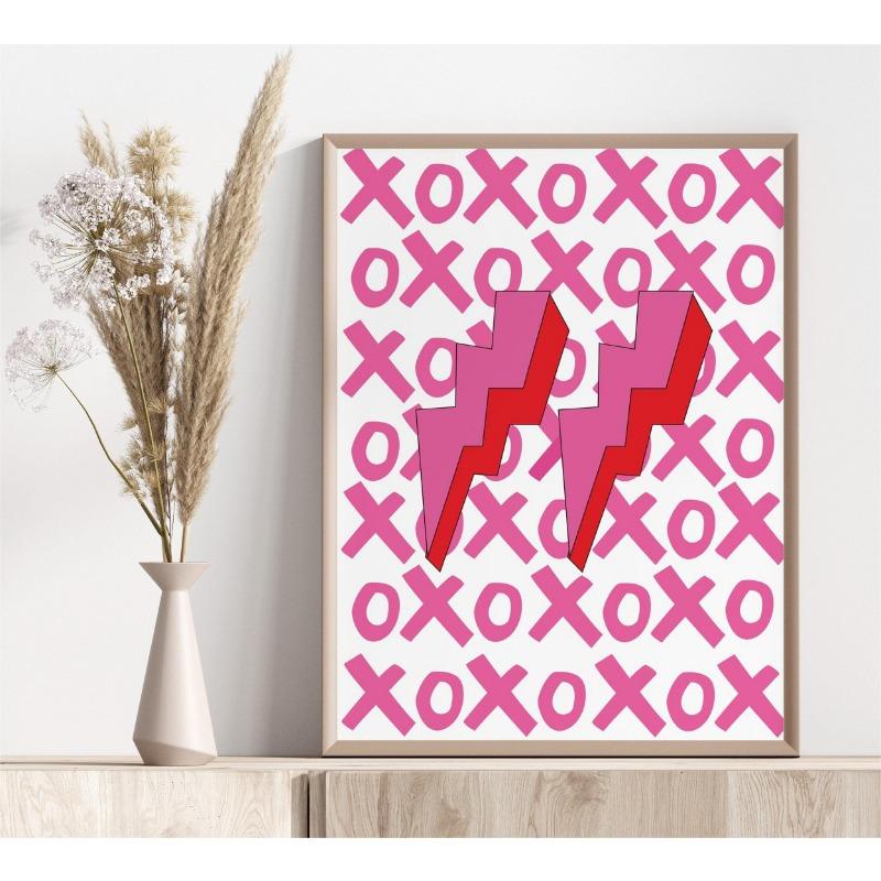 Valentine's Day Pink Red Love Popular Fashion Retro Posters Prints Canvas Painting Wall Art Picture Living Room Home Decor
