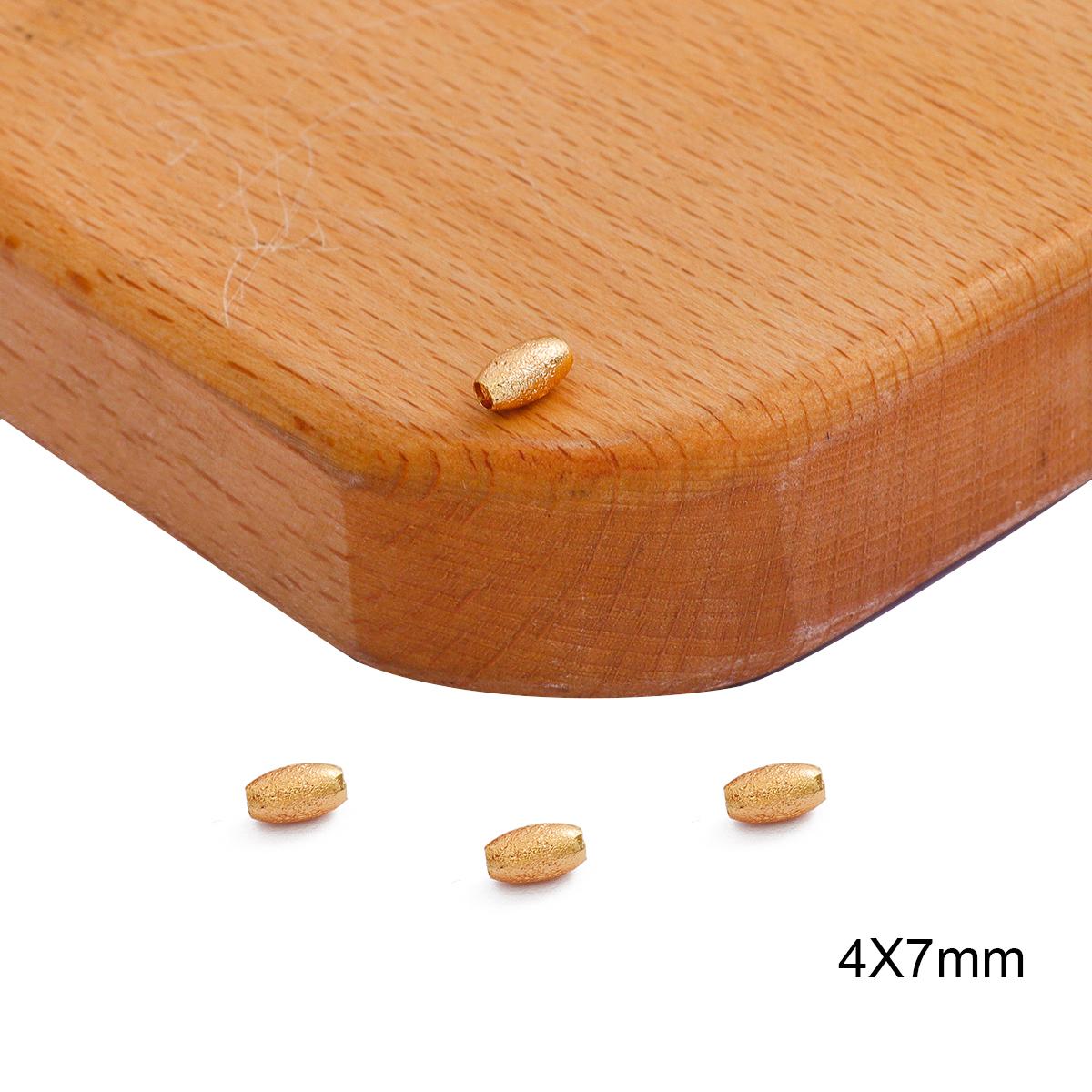 

5/10 шт. медные матовые овальные шариковые бусины для изготовления ювелирных изделий своими руками, серьги-браслеты ручной работы 4X7mm 10pcs золотой