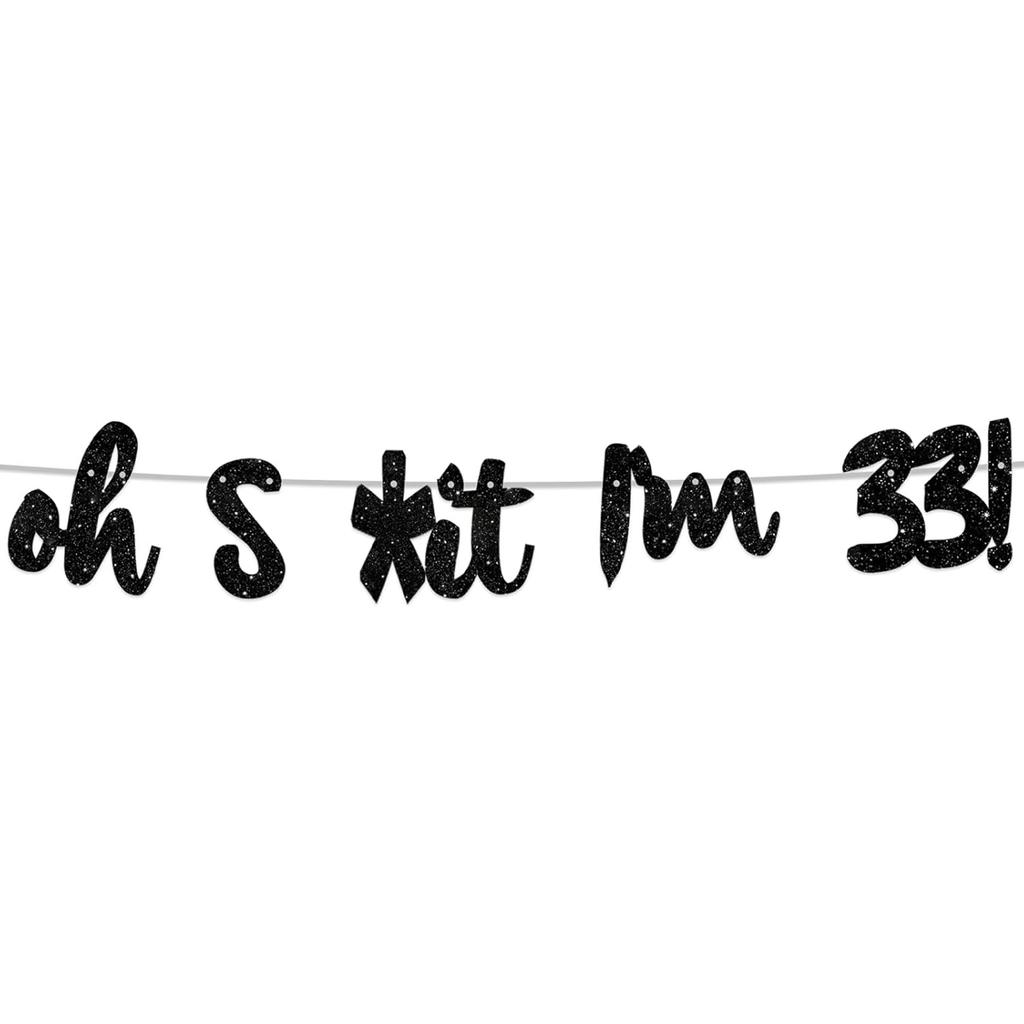 Oh I’m 30! Banner Backdrop Glitter Black Hallo Thirty Cheers to 30 Years Old Theme Decor for Man Woman Happy 30th Birthday Party Photo Studio Prop