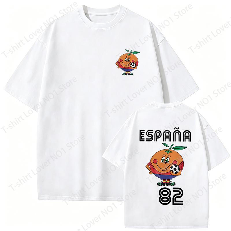 T-shirt Espana 82 Spain Mascot 1982 Soccer Football Print T-shirt Women Men Loose Short Sleeve Naranjito T Shirt