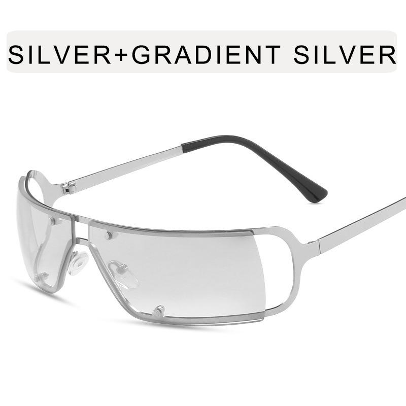 Dámské sluneční brýle Cyberpunk bez obrouček s retro kovovým rámem - Y2K Steam Punk odstíny