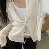 Gentle and Lazy Wind Soft Waxy Crew Neck Knitted Cardigan Top Women's Autumn and Winter New Thin Bottom Sweater