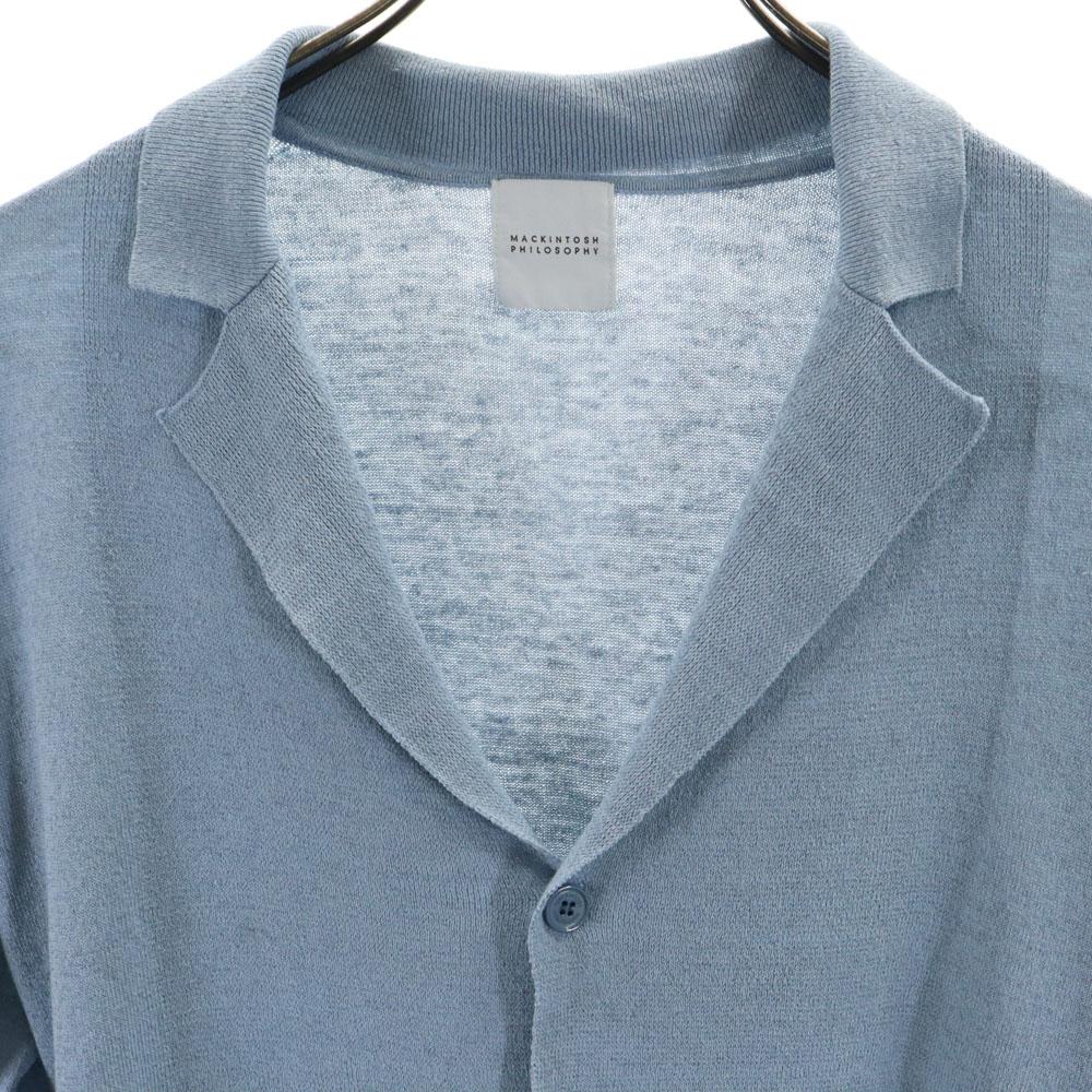 MACKINTOSH PHILOSOPHY Linen Blend Long Sleeve Knit Cardigan 38 Blue Gray Women Used
