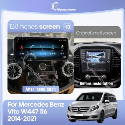 12.8" Android 15 Car Multimedia Video Player For Mercedes Benz Vito 116 W447 2014-2025 GPS Navigation8core CarPlay 4G 360Camera