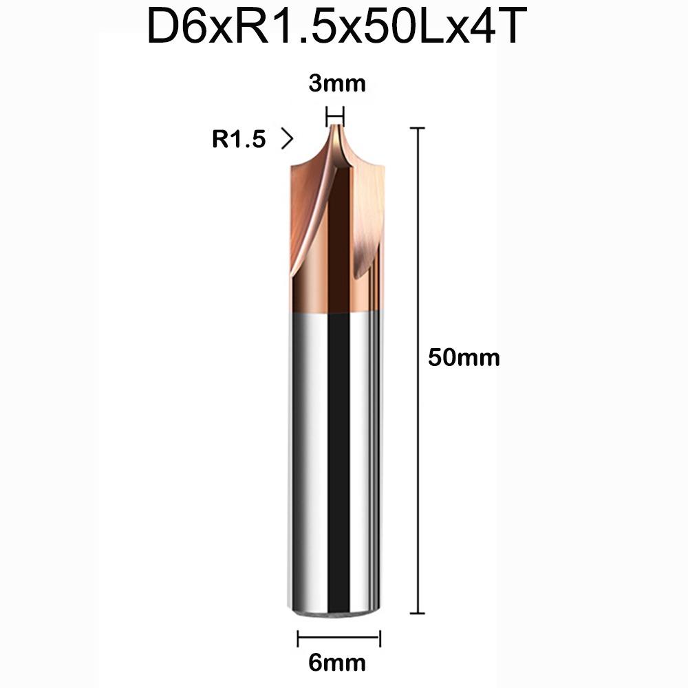 Tungsten Cobalt Alloy Corner Rounding End Mills Round End Mill New Radius Corner Rounding Cutter
